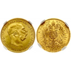 Austria 10 Corona 1912 Restrike. Franz Joseph I (1848-1916). Obverse: Bare headed aged portrait facing right...