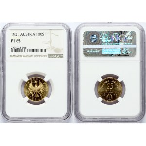 Austria 25 Schilling 1931 Obverse: Imperial Eagle with Austrian shield on breast; holding hammer and sickle. Reverse...