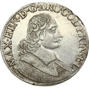 Belgium Liege 1 Patagon 1674 Maximilian Henry(1650-1688.). Obverse: Bust of Maximilian Henry right. Obverse Legend...