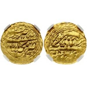 Bukhara Emirate 1 Tilla AH 1273/1274 (1857/8). Nasrullah(1827-1860). Obverse: Arabic legend within circle border...