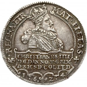 Denmark 1 Speciedaler 1624 NS Christian IV (1588-1648). Obverse: Crowned half...