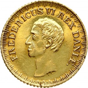 Denmark 1 Frederik d'Or 1828 IC/FF Frederick VI (1808-1839). Obverse: Head of King Frederik VI facing left...