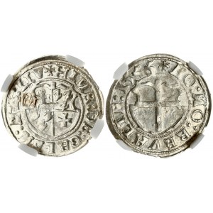 Estonia Livonia 1 Ferding 1556 Reval. Heinrich von Galen (1551-1557). Obverse: Four...