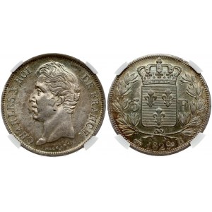 France 5 Francs 1829B Charles X (1824-1830). Obverse: Head left. Obverse Legend: CHARLES X ROI DE FRANCE. Reverse...