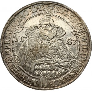 Germany Saxe-Weimar 1 Thaler 1583 Friedrich Wilhelm and Johann(1573-1603). Obverse: Facing 1/2...
