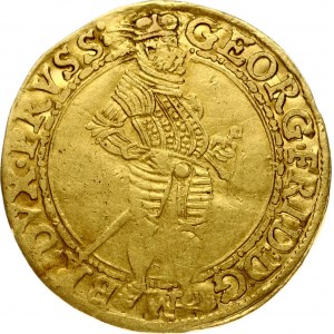 Germany PRUSSIA 1 Ducat 1587 Konigsberg. George Frederick (1578-1603). Obverse: Full-length crowned and armored figure...