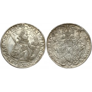 Germany SAXONY 1 Thaler 1590 HB Christian I(1586-1591). Obverse: Armored right facing bust with sword over shoulder...