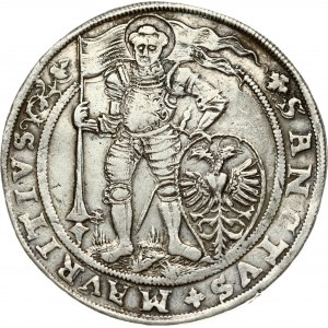 Germany Magdeburg 1 Thaler 1603 G-M Domkapitel. Obverse: St. Moritz standing with waving flag...