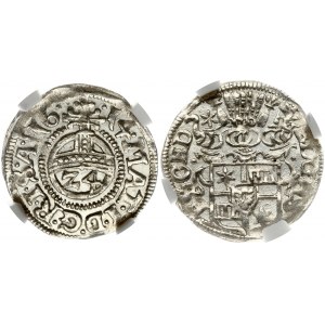 Germany SCHAUMBURG-PINNEBERG 1/24 Thaler 1614 Obverse: Shield of 4-fold arms with central shield of Schaumburg...