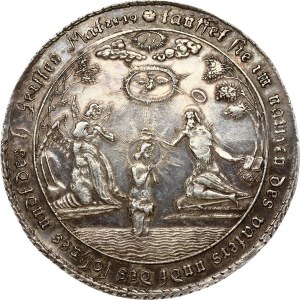 Germany Harz Baptismal 2 Thaler 1616. Obverse: John the Baptist baptising Christ in Jordan. Reverse: 10...