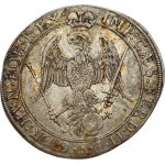 Germany AUGSBURG 1 Thaler MDCXXIV (1624). Obverse: Large pine cone held by 2 angels above city view...