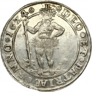 Germany Brunswick-Wolfenbüttel 1 Thaler 1624 HL Frederick Ulrich (1613-1634). Obverse: Helmeted arms. Lettering...