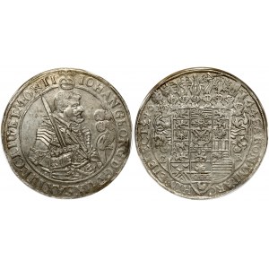 Germany Saxony 1 Thaler 1644 CR. Johann Georg I (1615-1656). Obverse: Half-length armored figure to right...