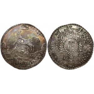 Germany Brunswick-Lüneburg-Celle 2 Thaler 1659 LW. Obverse: Crowned monogram CL in wreath and circle of 14 shields...
