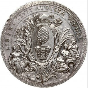 Germany Augsburg 2 Thaler 1740 IT. Obverse: Crowned arms in branches with river gods at sides. Obverse Legend: LIB: S...