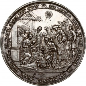 Germany Medal (18th Century) Baptism. Obverse: Baptism of Jesus in the Jordan, God the Father in the clouds above...