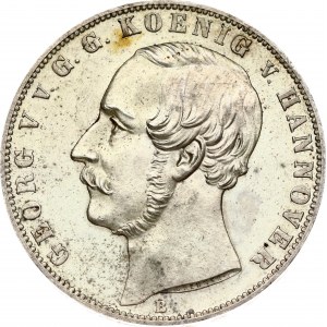 Germany Hannover 2 Thaler 1866B George V (1851-1866).Obverse: Head left. Obverse Lettering: GEORG V v.G.G.KONIG v...