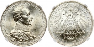 Germany PRUSSIA 3 Mark 1913A 25th Anniversary of the Reign of King Wilhelm II. Wilhelm II (1888-1918). Obverse...