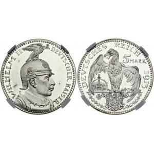 Germany Prussia 5 Mark 1913. Wilhelm II (1888-1918). Obverse: Bust to the right. Lettering...