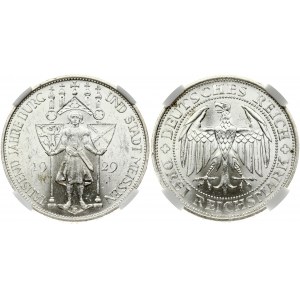 Germany Weimar Republic 3 Reichsmark 1929E 1000th Anniversary of Meissen. Obverse: Eagle within circle...