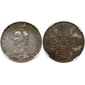 Great Britain 2 Florins 'Double Florin' 1887 Roman I in date. Victoria (1837-1901). Obverse: Crowned and veiled bust (...