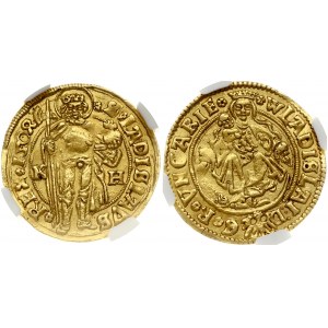 Hungary 1 Goldgulden 1504 KH 'Gothic 4' Kremnitz. Vladislaus II Jagiello(1490-1516). Obverse...