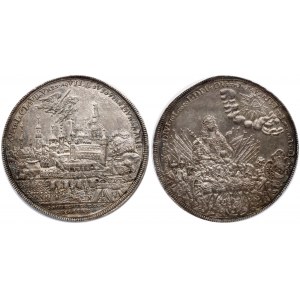 Hungary Medal (1686) The Recapture of Buda. Leopold I. (1657-1705) Memorial plate (Breiter Schautaler) Kremnitz...