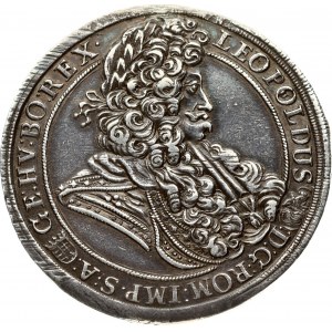 Hungary 1 Thaler 1698 KB Leopold I (1657-1705). Obverse: Laureate bust looking right; curly wig...