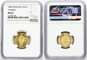 Hungary 1 Ducat 1848 Ferdinand V (1835-1848). Obverse: Emperor standing to the right. Lettering...
