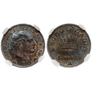Italy KINGDOM OF NAPOLEON 5 Soldi 1811M Napoleon (1805-1814). Obverse: Bust of Napoleon facing right. Lettering...