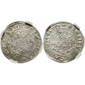 Latvia Livonia 1/2 Mark 1555 Riga. Heinrich von Galen (1551-1557) & Wilhelm von Brandenburg (1539-1563). Obverse: Four...