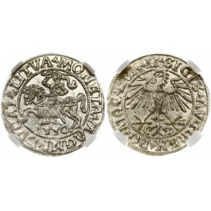 Lithuania 1/2 Grosz 1550 Vilnius. Sigismund II Augustus (1545-1572). Obverse...