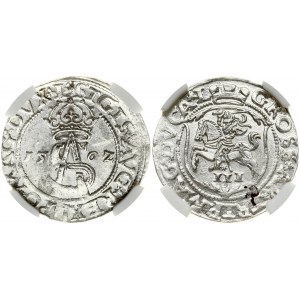 Lithuania 3 Groszy 1562 Vilnius. Sigismund II Augustus (1545-1572) Obverse: Stripped S in monogram. Reverse...