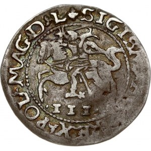 Lithuania 3 Groszy 1566 Tykocin Sigismund II Augustus (1545-1572). Obverse: Pogon left...