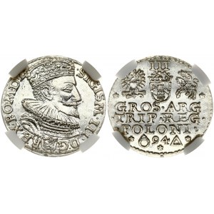 Poland 3 Groszy 1594 Malbork. Sigismund III Vasa (1587-1632). Obverse: Crowned bust right. Lettering: ∙SIGISM III∙D...