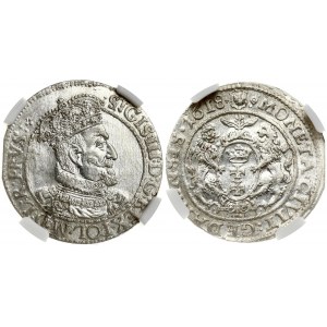 Poland Gdansk 1 Ort 1618 SA Sigismund III Vasa (1587-1629). Obverse: Crowned and armored bust right...