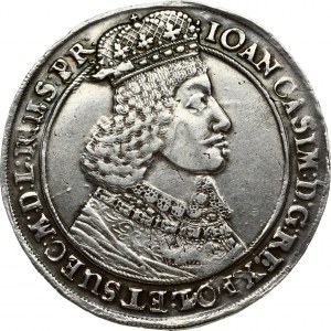 Poland Gdansk 1 Thaler 1649 GR John II Casimir Vasa (1649-1668). Obverse: Small king...