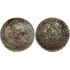 Poland Gdansk 1 Thaler 1649 GR John II Casimir Vasa (1649-1668). Obverse: Bust with a large king...