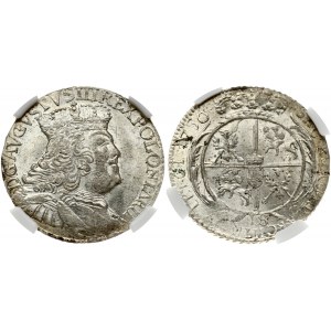 Poland 18 Groszy 1756 EC Large Bust. August III(1733-1763). Obverse: Crowned bust right. Obverse Legend...