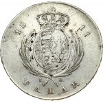 Poland 1 Talar 1811 IB Friedrich August I(1763-1827). Obverse: Bust facing right; surrounded by lettering. Lettering...