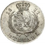 Poland 1/3 Talara 1811 IB Friedrich August I(1763-1827). Obverse: Bust facing right; surrounded by lettering. Lettering...
