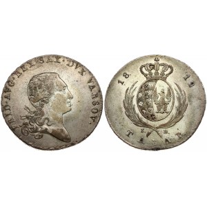 Poland 1 Talar 1812 IB Friedrich August I(1763-1827). Obverse: Bust facing right; surrounded by lettering. Lettering...