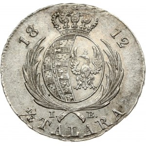 Poland 1/3 Talara 1812 IB Friedrich August I(1763-1827). Obverse: Bust facing right; surrounded by lettering. Lettering...