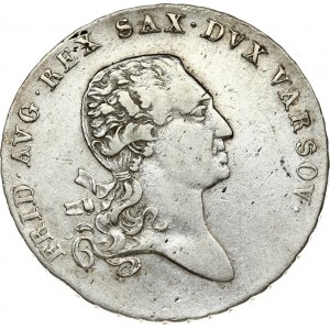Poland 1 Talar 1814 IB Friedrich August I(1763-1827). Obverse: Bust facing right; surrounded by lettering. Lettering...