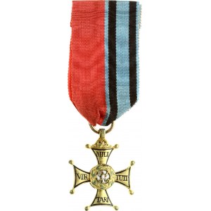 Poland ORDER 'VIRTUTI MILITARI' (1831) 'Gold Cross' 4th Class; of Reduced Size. Breast Badge; fire-gilt bronze...