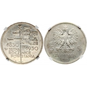 Poland 5 Zlotych 1930(w) 100th Anniversary of the November Uprising. Obverse...