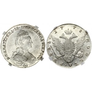 Russia 1 Rouble 1778 СПБ-ФЛ St. Petersburg. Catherine II (1762-1796). Obverse: Crowned bust right. Reverse...