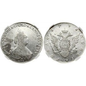 Russia 1 Rouble 1795 СПБ-АК St. Petersburg. Catherine II (1762-1796). Obverse: Crowned bust right. Reverse...