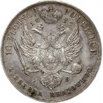 Russia For Poland 10 Zlotych 1823 IB Alexander I (1801-1825). Obverse: Head right. Lettering: ...