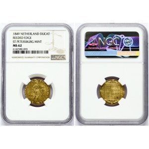 Netherlands 1 Ducat 1849 St Petersburg Mint. Imitating a gold Ducat of Willem II Rare Russia 1 Ducat 1849...